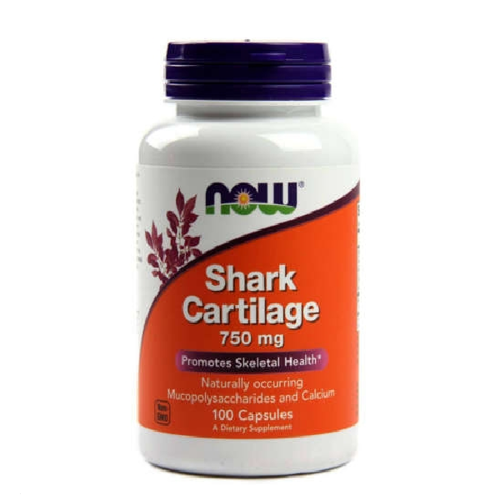 NOW FOODS Shark Cartilage - Chrząstka Rekina 750mg 100 kaps