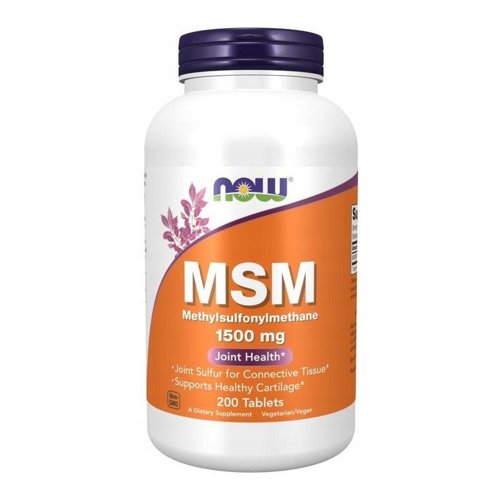 NOW FOODS Siarka MSM - Metylosulfonylometan 1500 mg 200 tabl