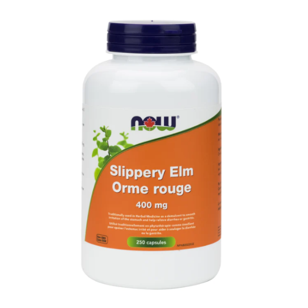 NOW FOODS Slippery Elm Orme Rouge 400mg 250 vkaps