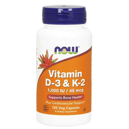 NOW FOODS Vitamin D-3 & K-2 120 kaps