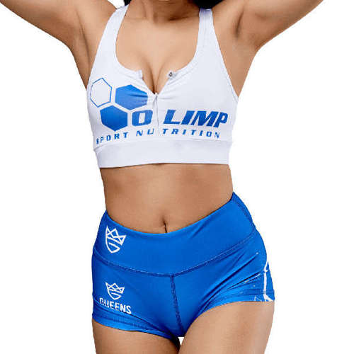 OLIMP LIVE & FIGHT Women's Sports Bra CREW WHITE & BLUE