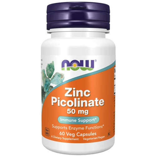 Outletw|NOW FOODS Zinc Picolinate Pikolinian Cynku 50mg 60 vkaps