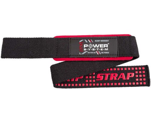 POWER SYSTEM Paski Treningowe Xtra-Grip Straps 3430 (czarno-czerwony)