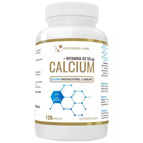 PROGRESS LABS Calcium + Witamina D3 120 kaps