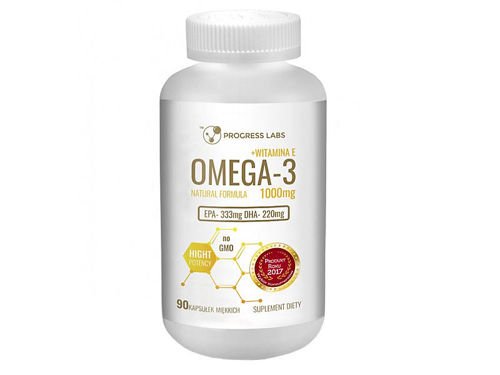 PROGRESS LABS Omega 3 + Vitamina E 1000mg 90 kaps