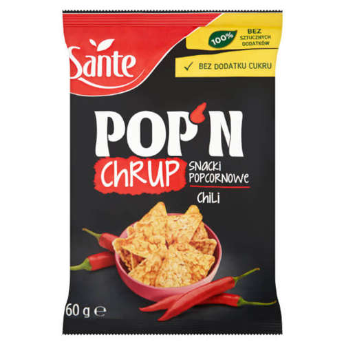SANTE POP'N CHRUP Snacki Popcornowe z Papryką 60 g