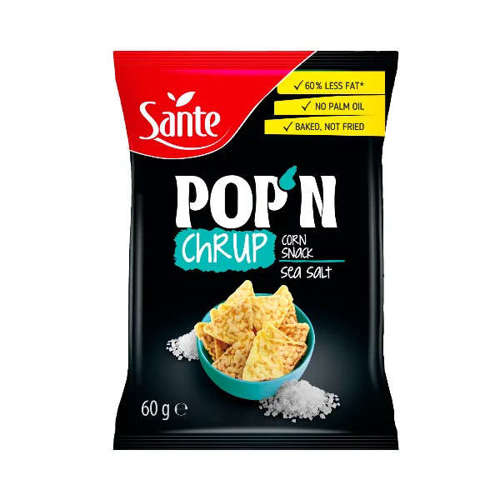 SANTE POP'N CHRUP Snacki Popcornowe z Solą Morską 60 g