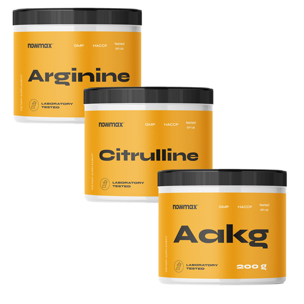 nowmax® AAKG 200 g + nowmax®  Arginine 300 g + nowmax®  Citrulline Malate 200 g